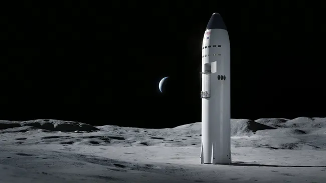 Aterrizaje del Starship HLS en el Polo Sur Lunar